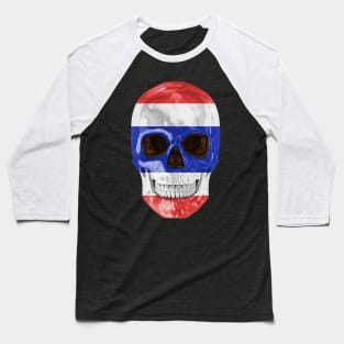 Thailand Flag Skull - Gift for Thai With Roots From Thailand Baseball T-Shirt